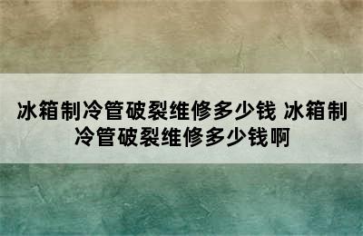 冰箱制冷管破裂维修多少钱 冰箱制冷管破裂维修多少钱啊